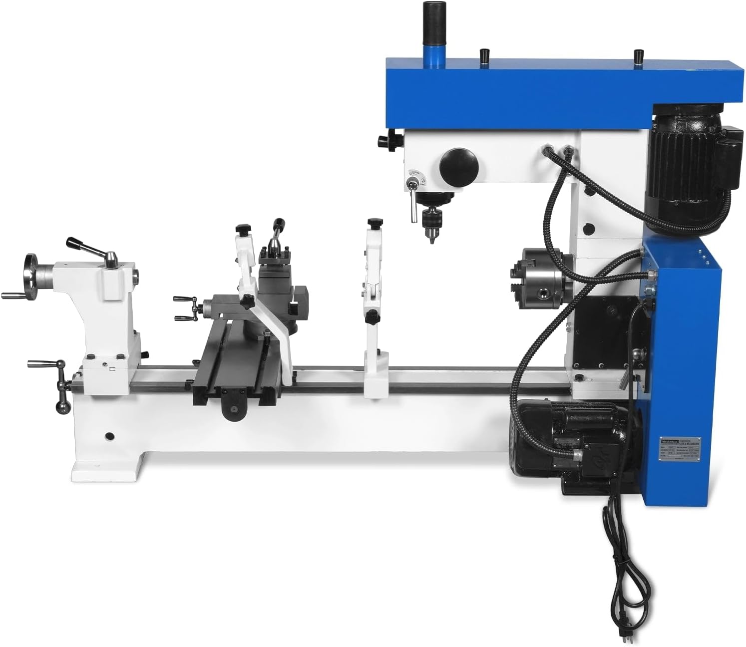 Mechmaxx 1 HP 16''x32'' Multi-Function Metal Lathe Milling Machine Head for Metalworking – Lathe, Drilling, and Milling Operations with Powerful Motor,CLM1632