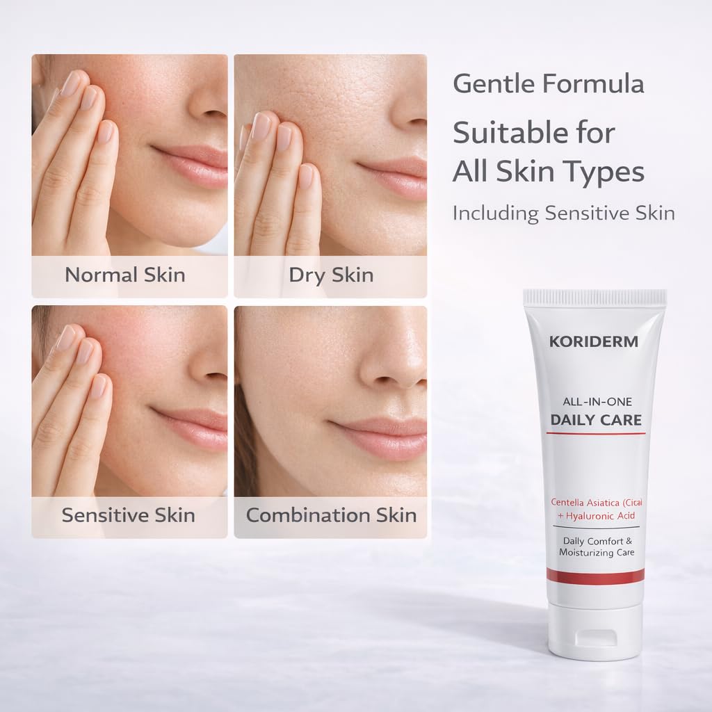 Face Cream Moisturizer 2 Pack- All-In-One Daily Facial Lotion with Centella Asiatica, Collagen & Hyaluronic Acid - Hydrates, Firms & Reduces Wrinkles - Nourishing Skin Care for All Skin Types 2P