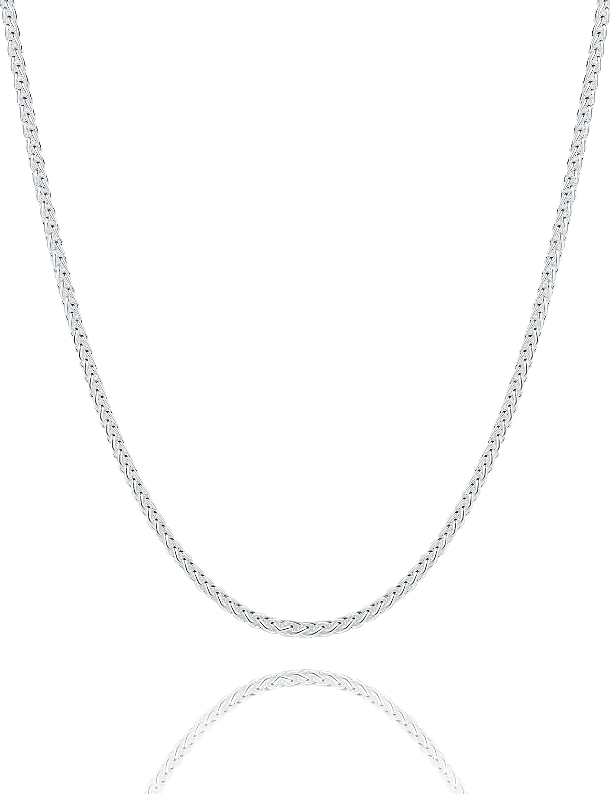 925 Sterling Silver Rope Chain Lobster Clasp 2.5mm Silver Chain for Men Women Silver Necklace Chain 16-30 Inches