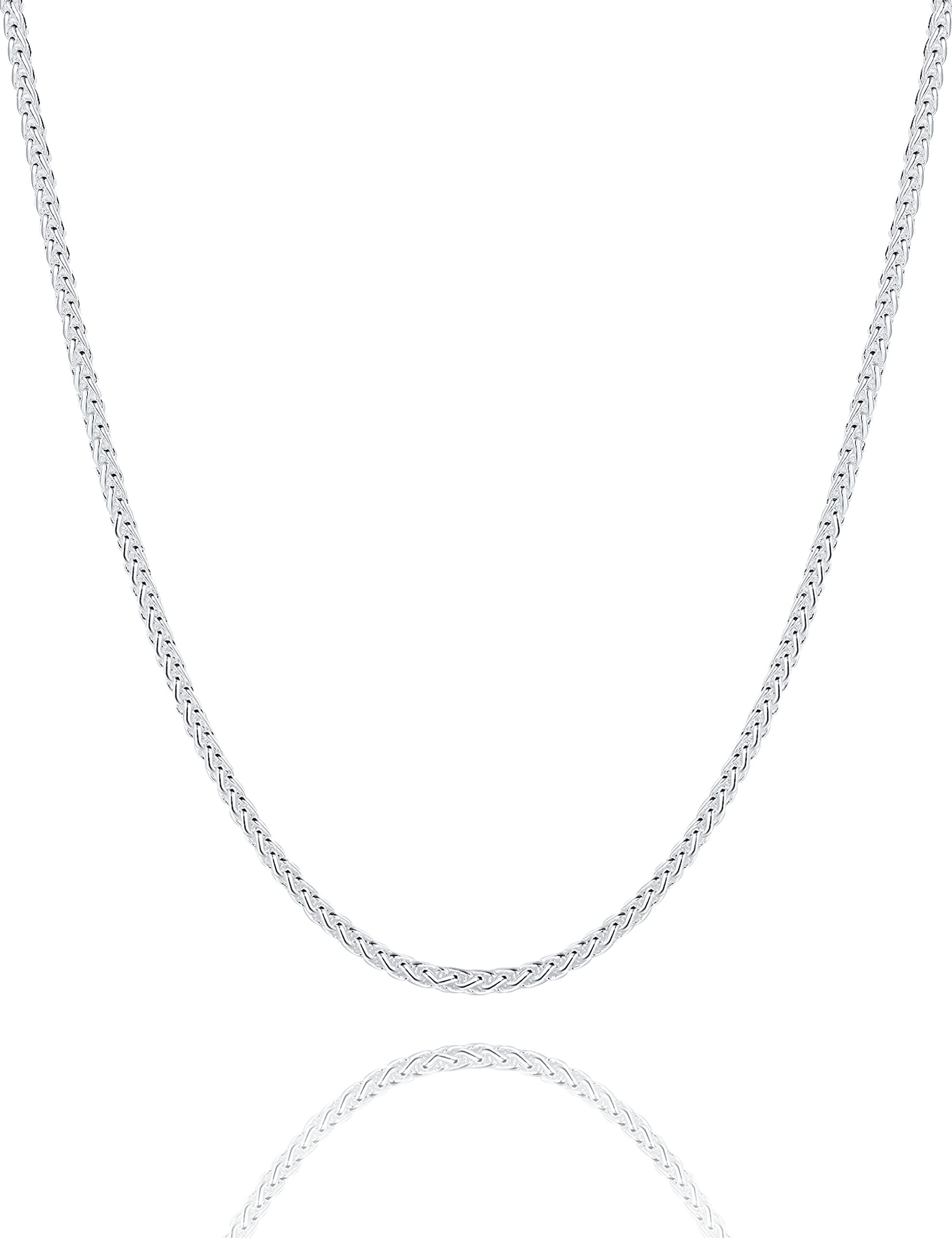 925 Sterling Silver Rope Chain Lobster Clasp 2.5mm Silver Chain for Men Women Silver Necklace Chain 16-30 Inches