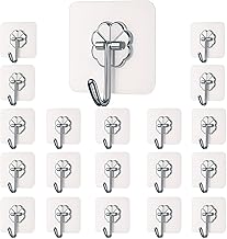 Jumbo Self Adhesive Wall Hooks - 20 Pcs Heavy Duty Wall Hooks for Hanging | Nail Free Sticky Hooks for Wall Heavy Items Without Drilling,(Flower Hook) (Pack of 5)