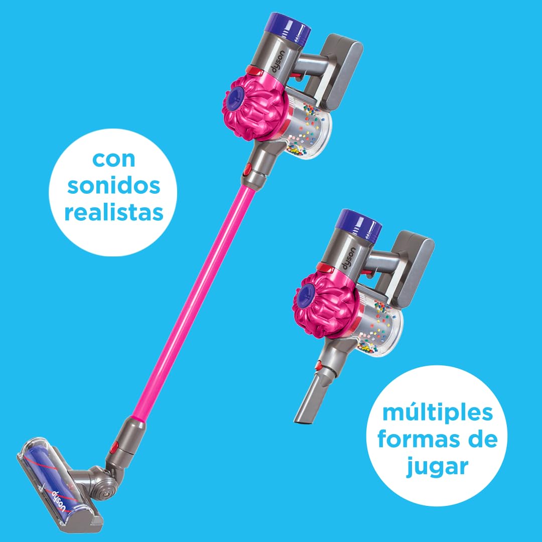 Aspiradora sin Cable Casdon Dyson | Aspiradora Dyson de Juguete interactiva y con Licencia Oficial para niños a Partir de 3 años | ¡Juego de simulación Realista!