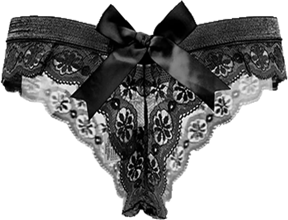 Justgoo G-String Thongs for Women T-back Lace Hollow Out Thongs Sexy Low Waist Underwear Panties 5 Pack