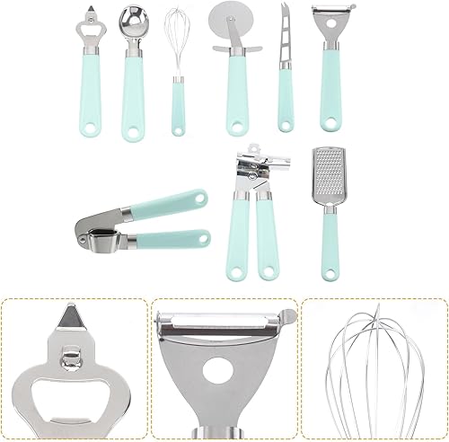 Miniatura 5 de Green Plastic Handle Baking Utensils Set with Heat-resistant Kitchen Tools for Non-stick Cookware Easy-clean Cooking Gadgets for Home Baking and