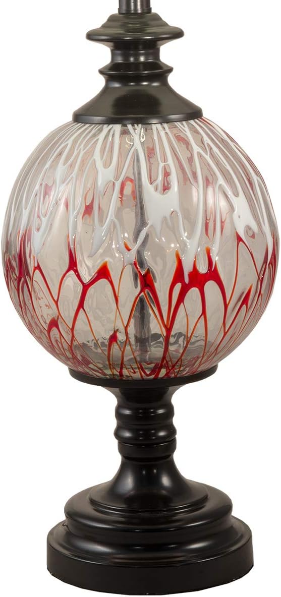 Dale Tiffany AT18323 Halen Globe Painted Crystal Table Lamp, Ebony Black/White