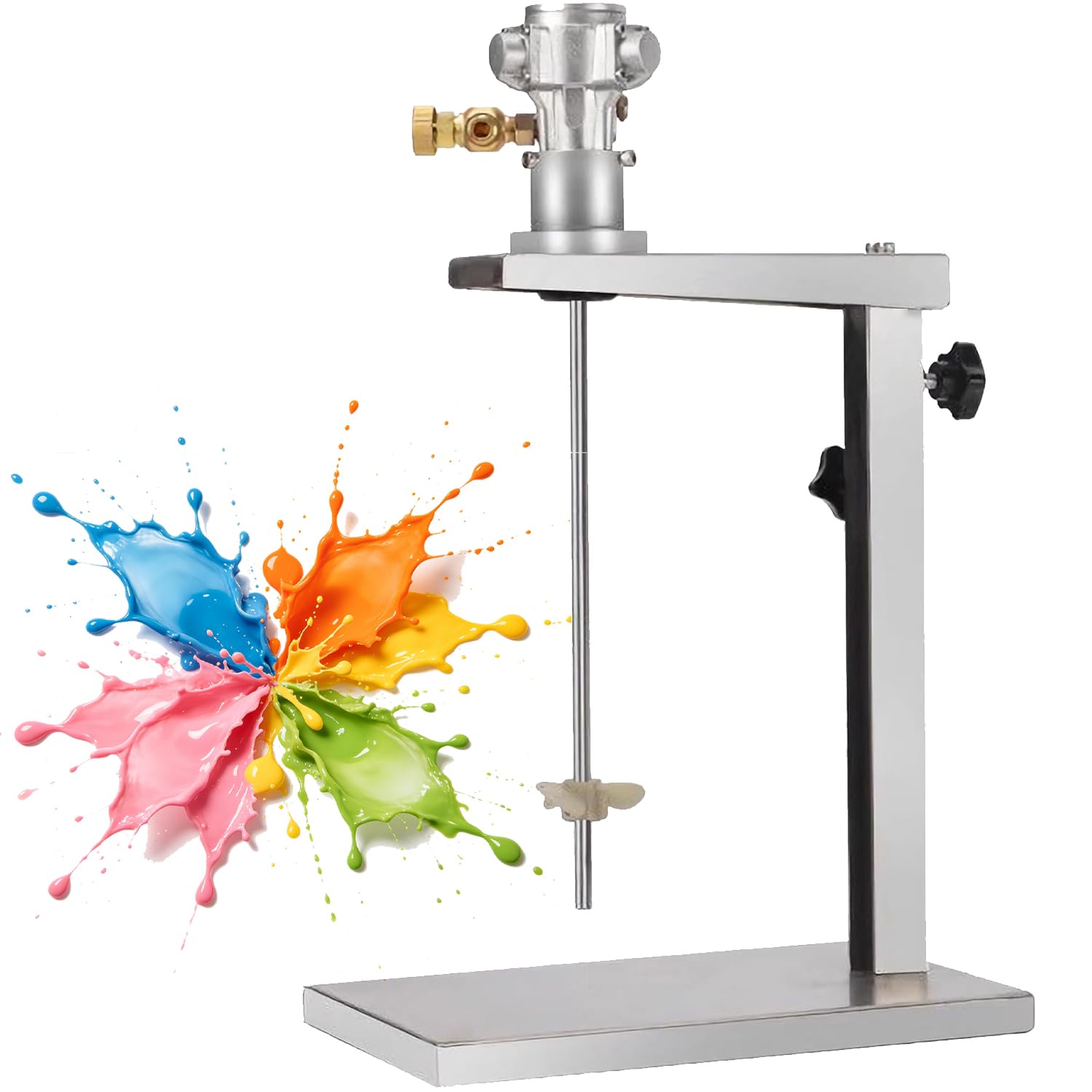 Pneumatischer Farbmischer (1 Gallone/5 L), 50–3200 U/min, Luftbetriebener Rührer, Tintenlöser Mit 20 cm Hubhöhe, Zum Mischen Von Viskosen Flüssigkeiten, Tinte, Farbstoffen, Beschichtungen