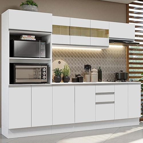 Armário de Cozinha Completa 100% Mdf 250cm Smart Madesa 01