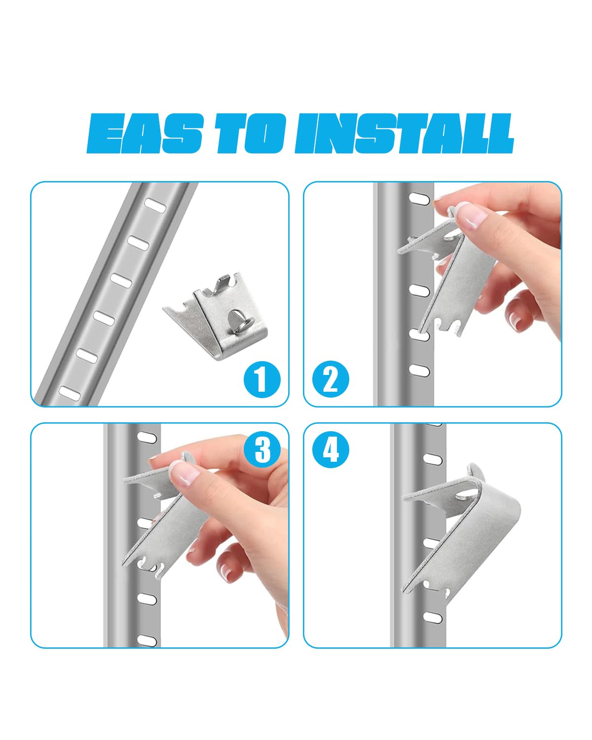 Stainless Steel Freezer Shelf Clips - 10 Pack -4