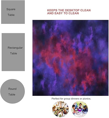 Vista 3 de K679 Galaxy Mantel Redondo para Mesa De 4 Sillas Mantel al Aire Libre Para Cocina Comedor Fiesta 30 X 30 Pulgadas