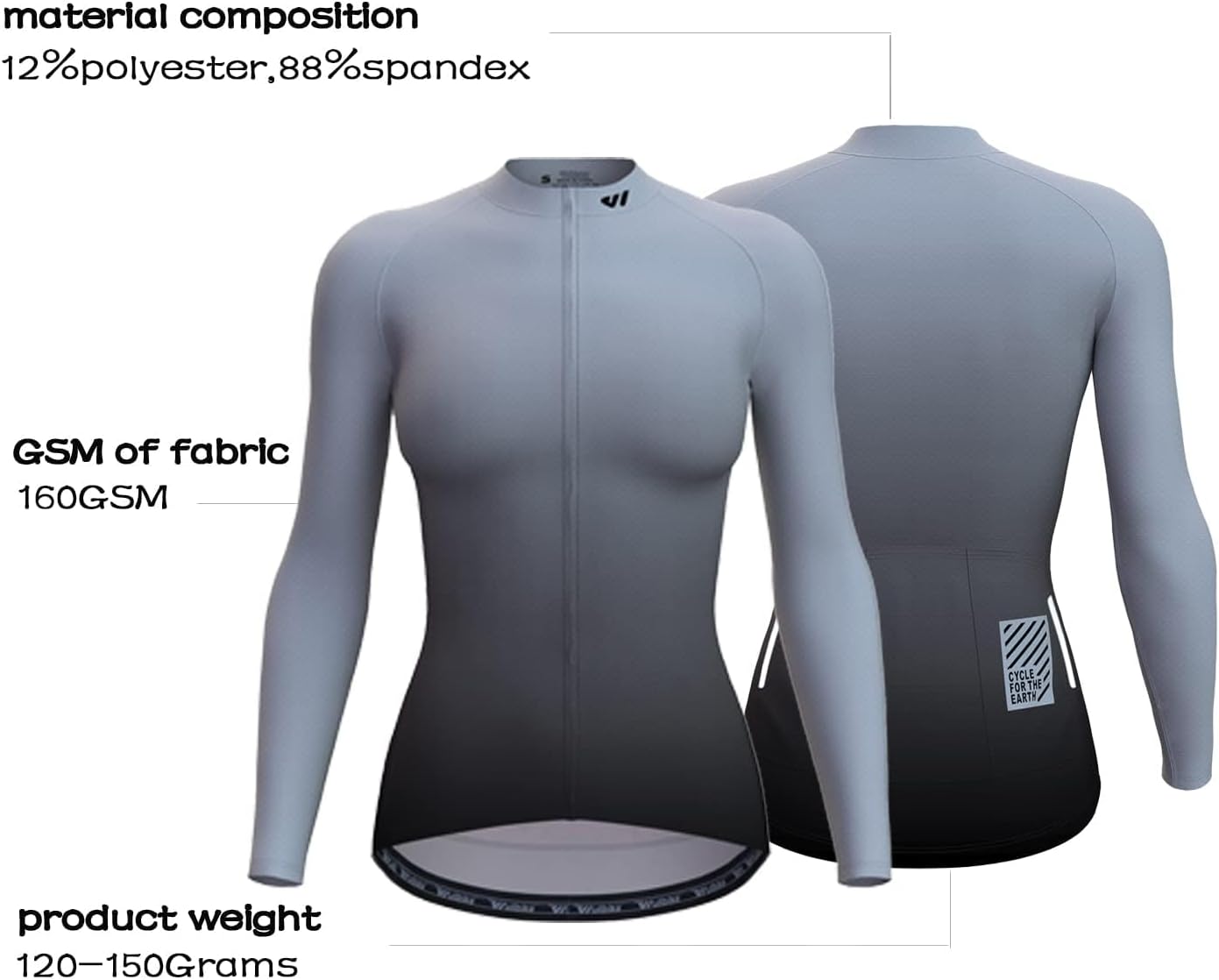 Wulibike Cycling Jersey Women Long Sleeve,Bicycle Biking Bike Shirts for Women with Pockets - Image 5