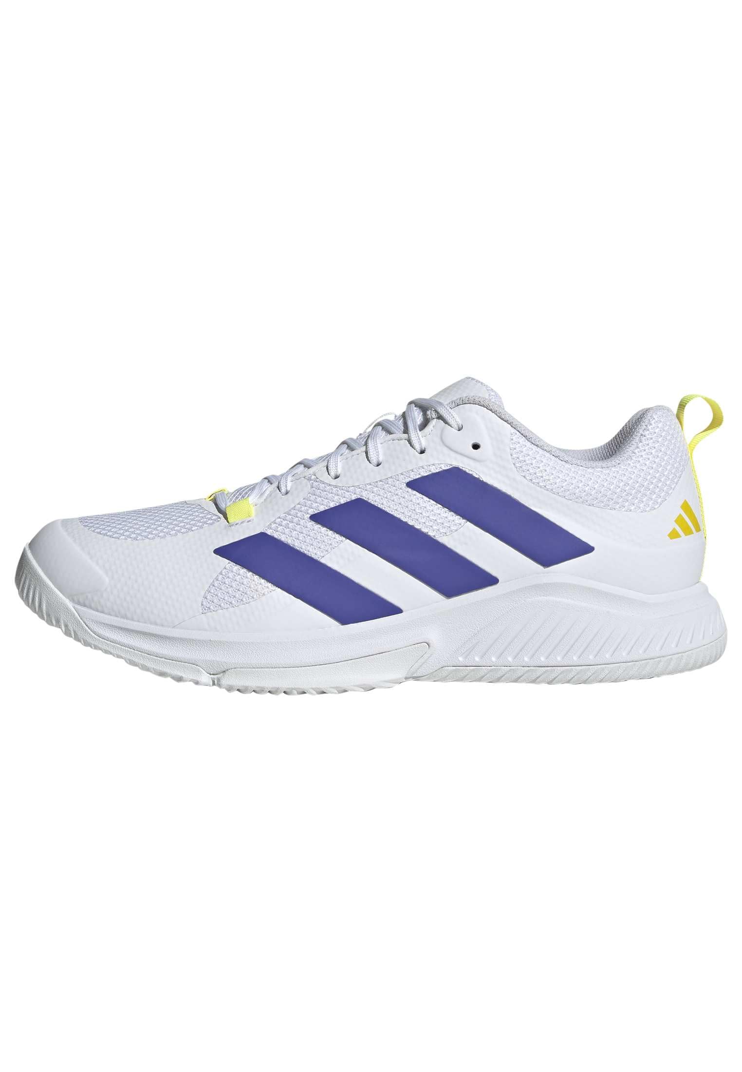 adidas Men's Court Team Bounce 2.0 Shoes, FTWR White/Solar Purple/Solar Lemon, 9.5 UK