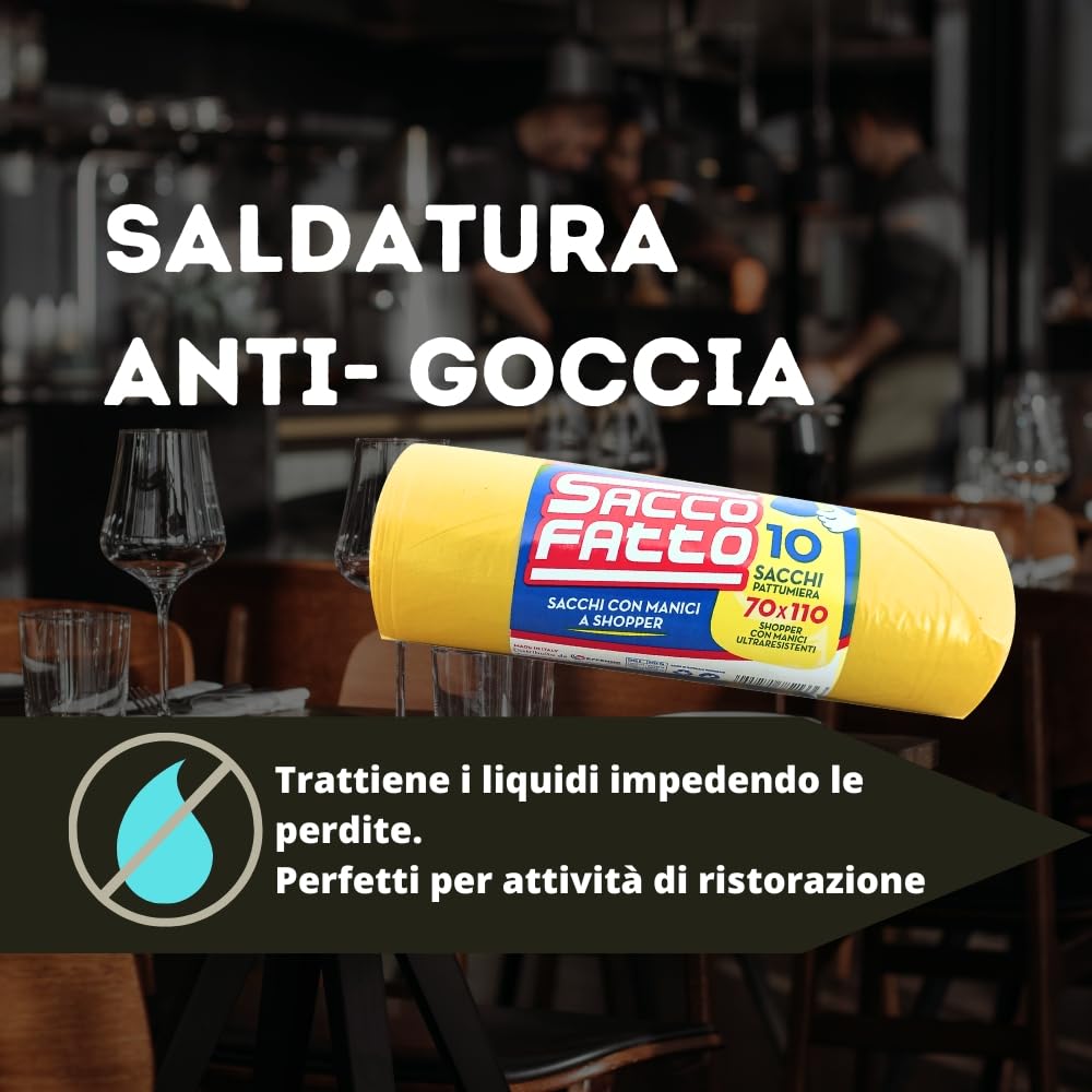 60 Sacchi Gialli Spazzatura 70x110 Resistenti, Sacchi Spazzatura XXL per Raccolta Rifiuti, Buste Spazzatura, Sacchi Immondizia Extra Resistenti, Sacchetti Spazzatura (60)
