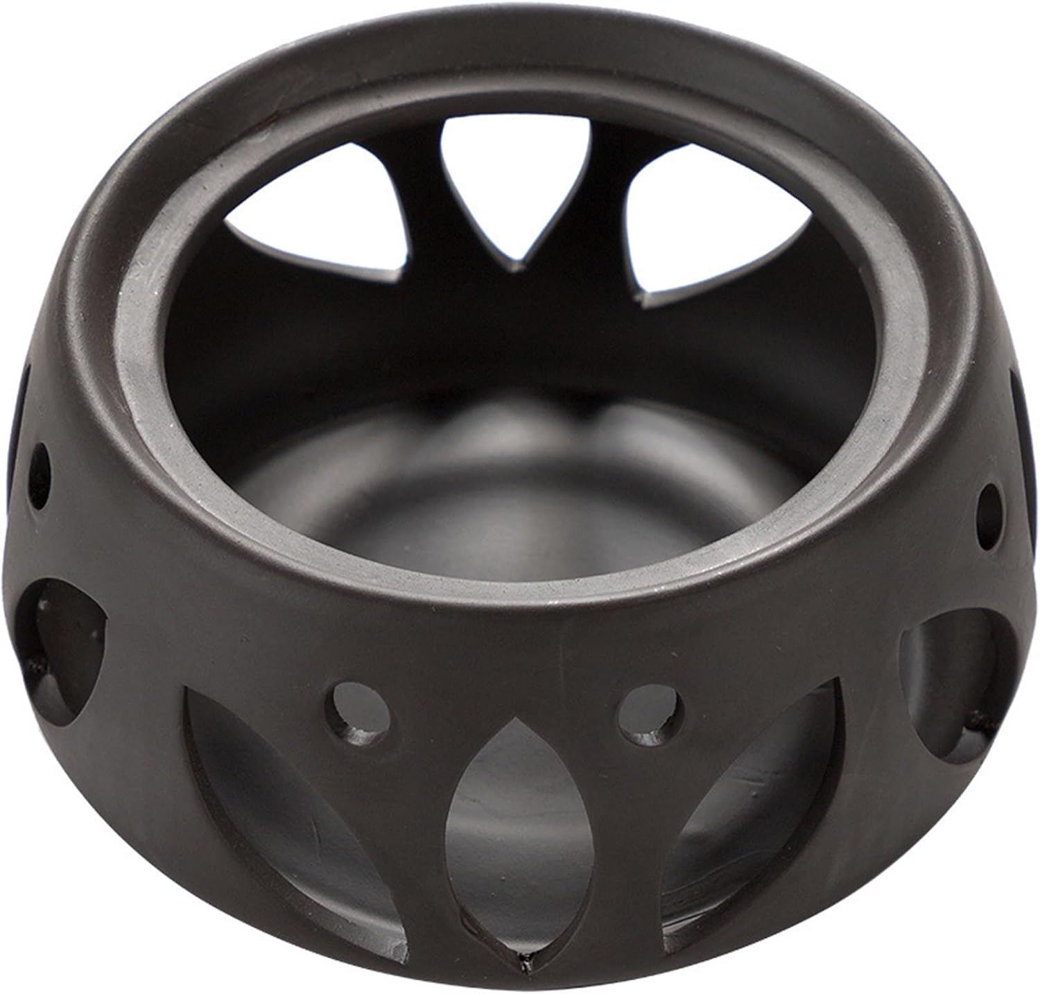 Porcelain teapot Warmer, Ceramic Tea Warmer, Suitable as a Warmer or Desk Decoration, for Heating Tea, Coffee and Milk, Black