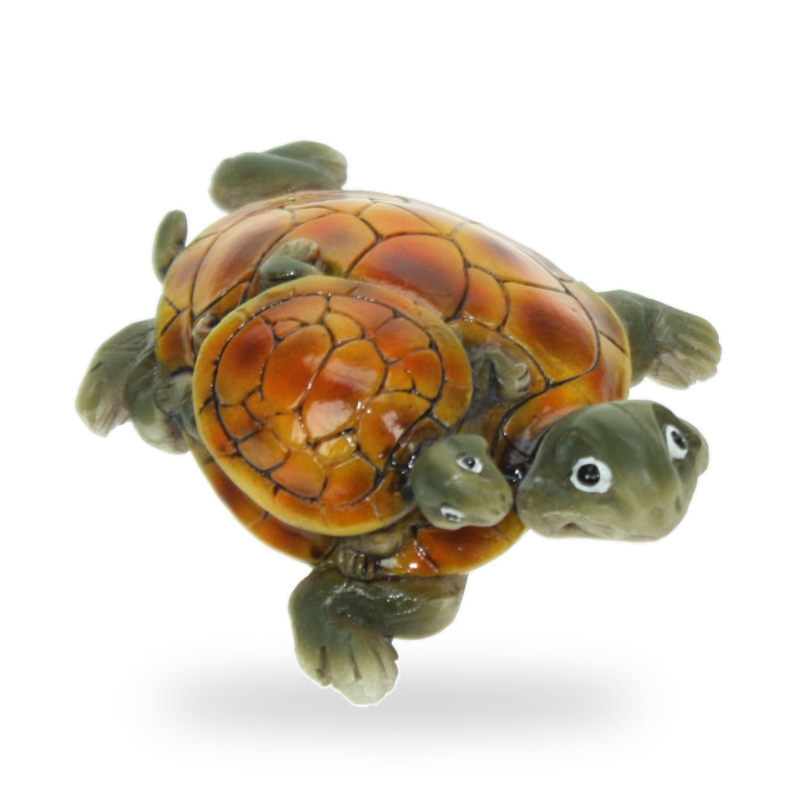 Cornelißen Multicolor Polyresin Animal Figurine Tortoise With Cub Length 6 Cm