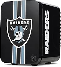 Ukonic NFL Las Vegas Raiders 15-Can Mini Fridge 10L – AC/DC Powered, Official Team Colors & Logo, Portable Cooler for Tailgates, Home, Office, or Car