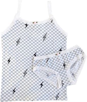 Esme Girls Cami + Undie Set 2pc Pink Blue Grey White