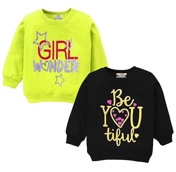 Girls Regular Fit Winterwear Sweatshirts (KUC-SWT-123, Multi-Colored)