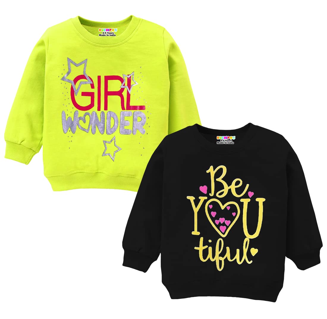 KuchipooGirls Regular Fit Winterwear Sweatshirts (KUC-SWT-123, Multi-Colored)