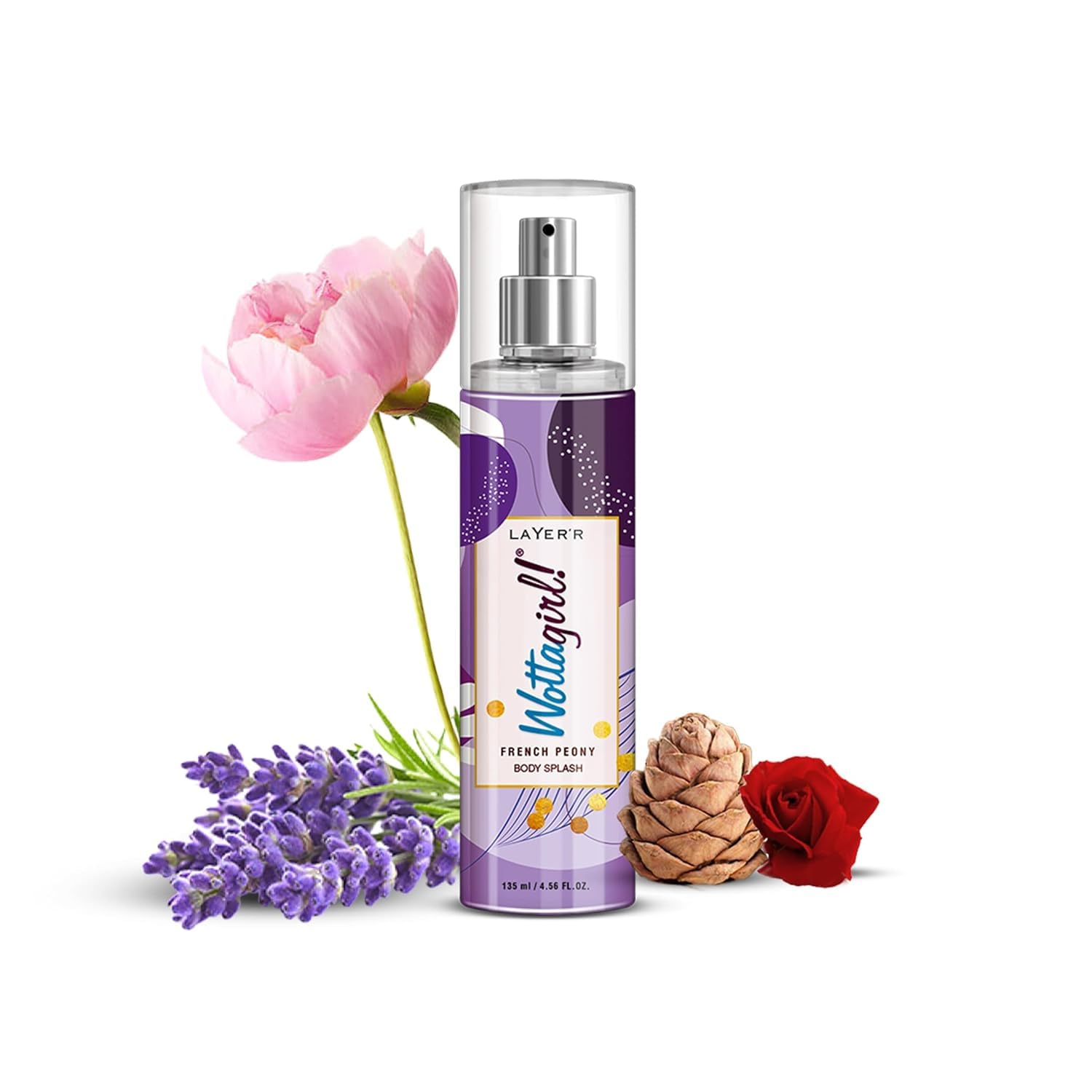 Layer’r Wottagirl French Peony Body Splash, 135ml | Long-Lasting Premium Mist Spray for Women | Romantic Peony & Musk Notes | Everyday Wear | Refreshing & Skin-Friendly-image-41
