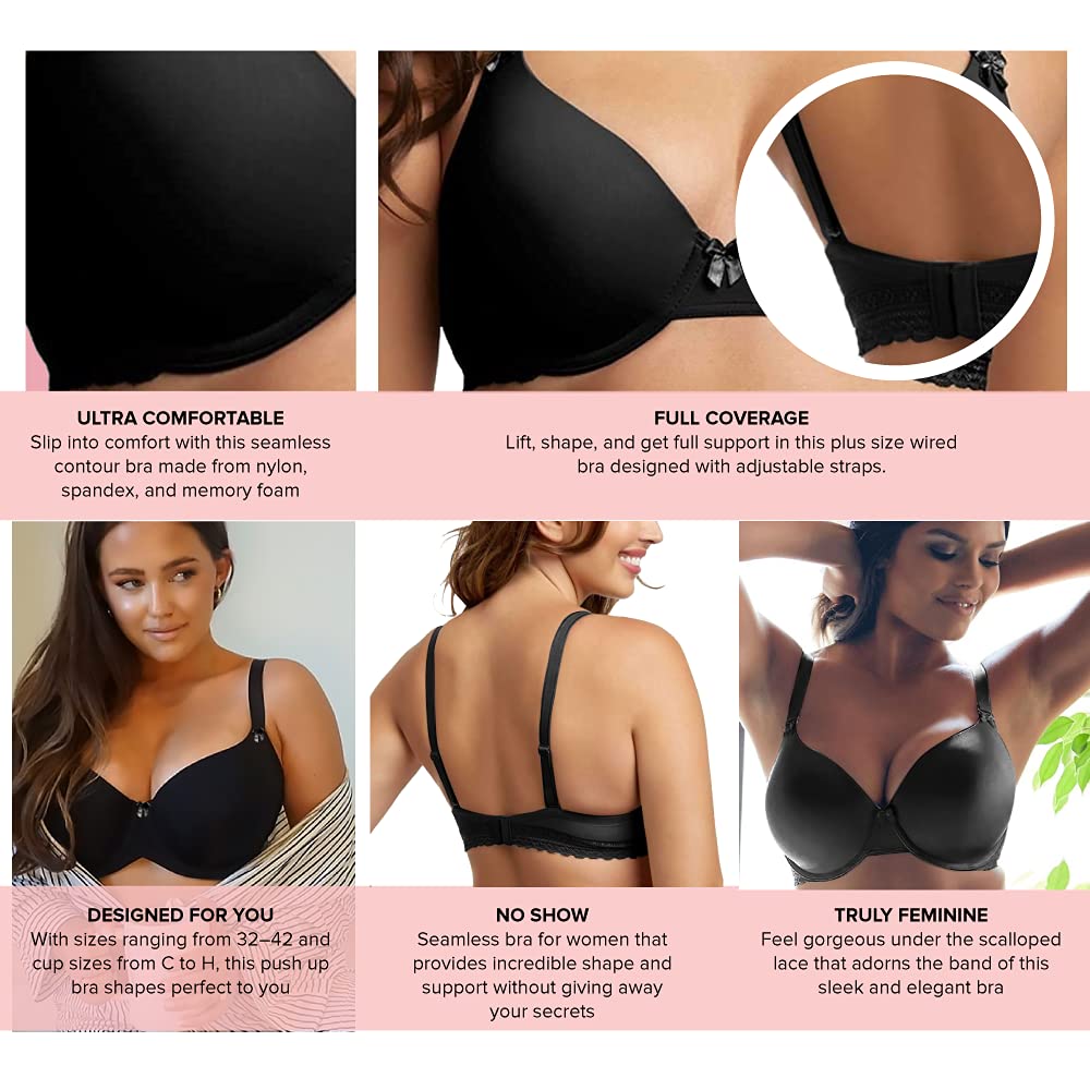 Felina Paramour Gorgeous Bra | Bras Memory Foam for Women with Multi Way Straps Comfortable T Shirt Bra