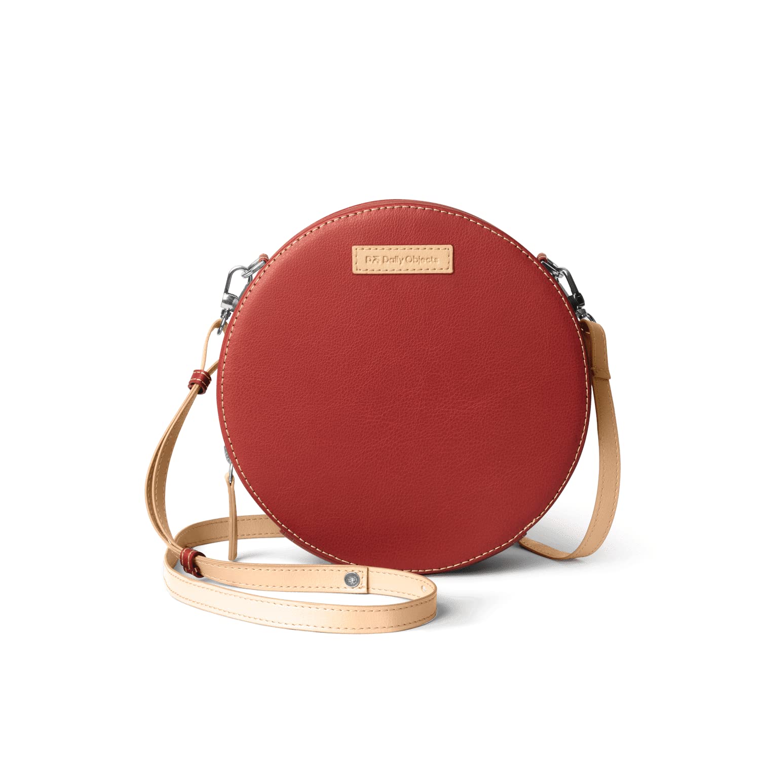 Printed Orbis Round Sling Crossbody Bag For Women| Stylish Terracotta Red Print Vegan Leather Purse With Slip Pocket Inside| Zip Closure & Adjustable Strap| Storage Space For Essentials-image-40