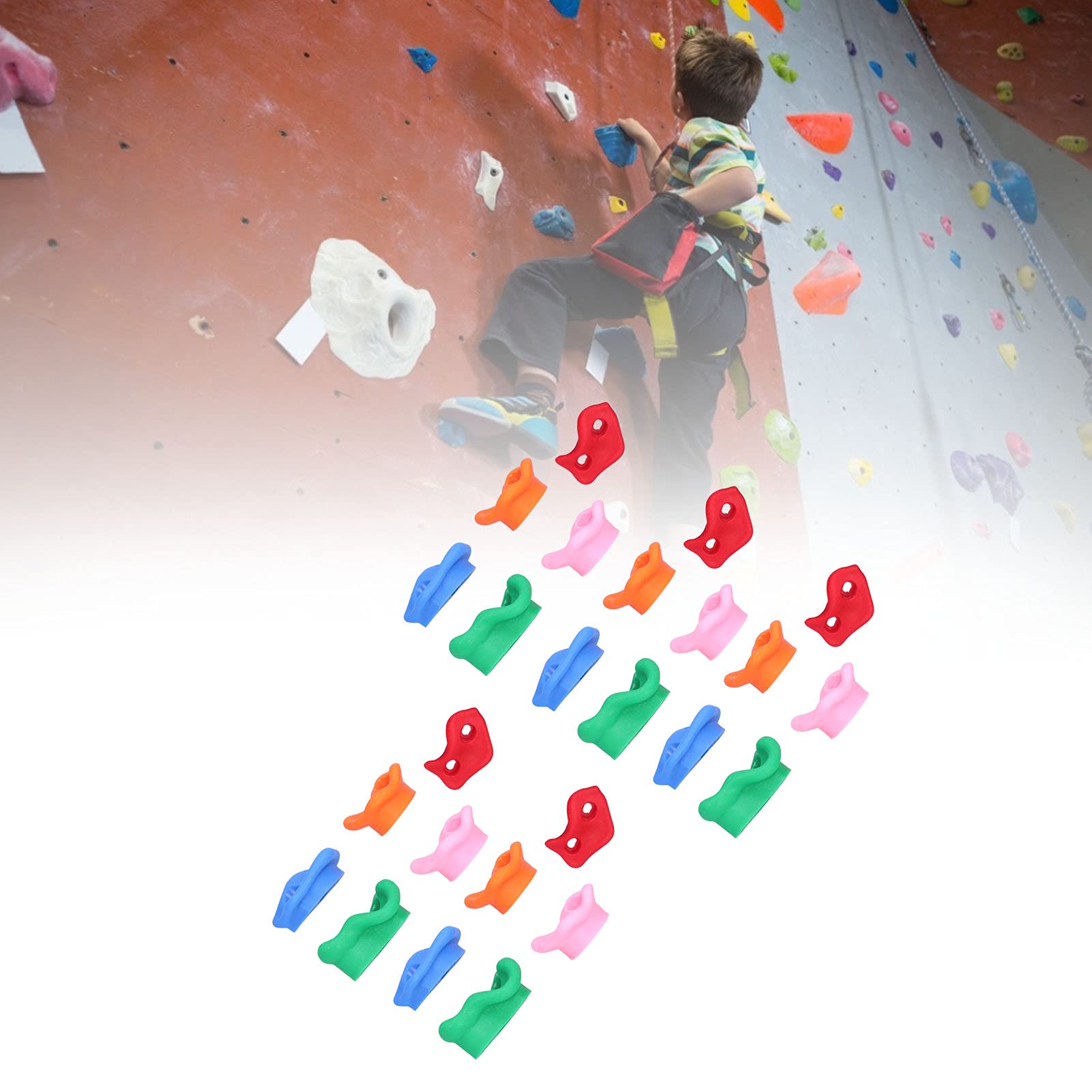 Leapiture 25PCS Rock Climbing Holds Tree Climber Bouldering Holds Climbing Holds Set Steel Rock Climbing Holds Set for Kids Outdoor Exercise Supplies