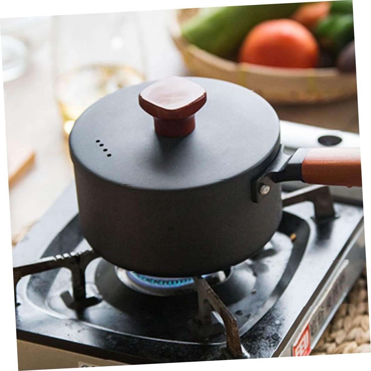 PRETYZOOM Iron Non-stick Pan Easy to Clean Induction Nonstick Frying Pan Sauce Soup Pot Home Kitchenware