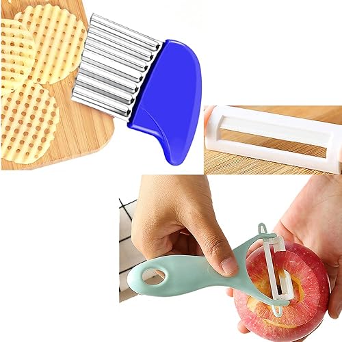 Miniatura 4 de Juego de 6 cuchillos para niños, cuchillos de cocina seguros para niños, cuchillo de cocina de nailon para niños, cortador de arrugas, bordes