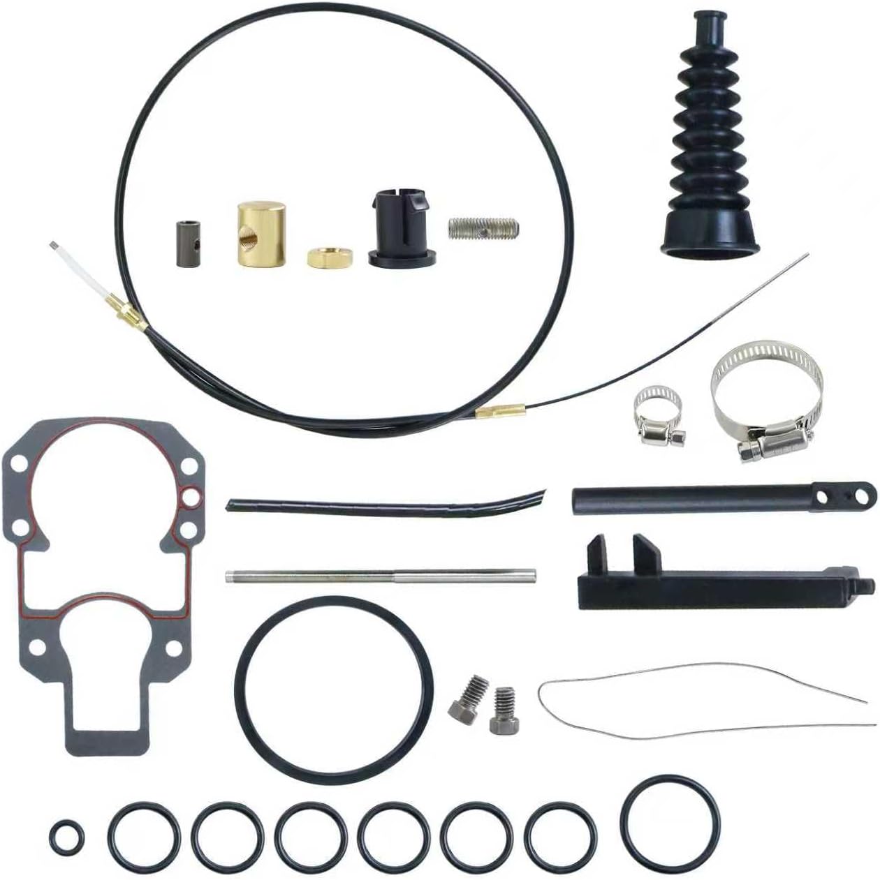 865436A03 Lower Shift Cable Kit Compatible with Mercury Mercruiser Alpha One Gen 2 R MR Shift Cable Kit with Gasket Replace 865436A02 19543T-1 19543A10 19543A