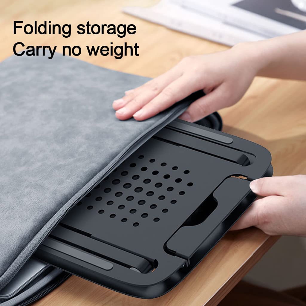 Supporto pieghevole in lega di alluminio per cuscinetto di raffreddamento, supporto da scrivania, supporto di raffreddamento regolabile per computer portatile, supporto verticale per laptop