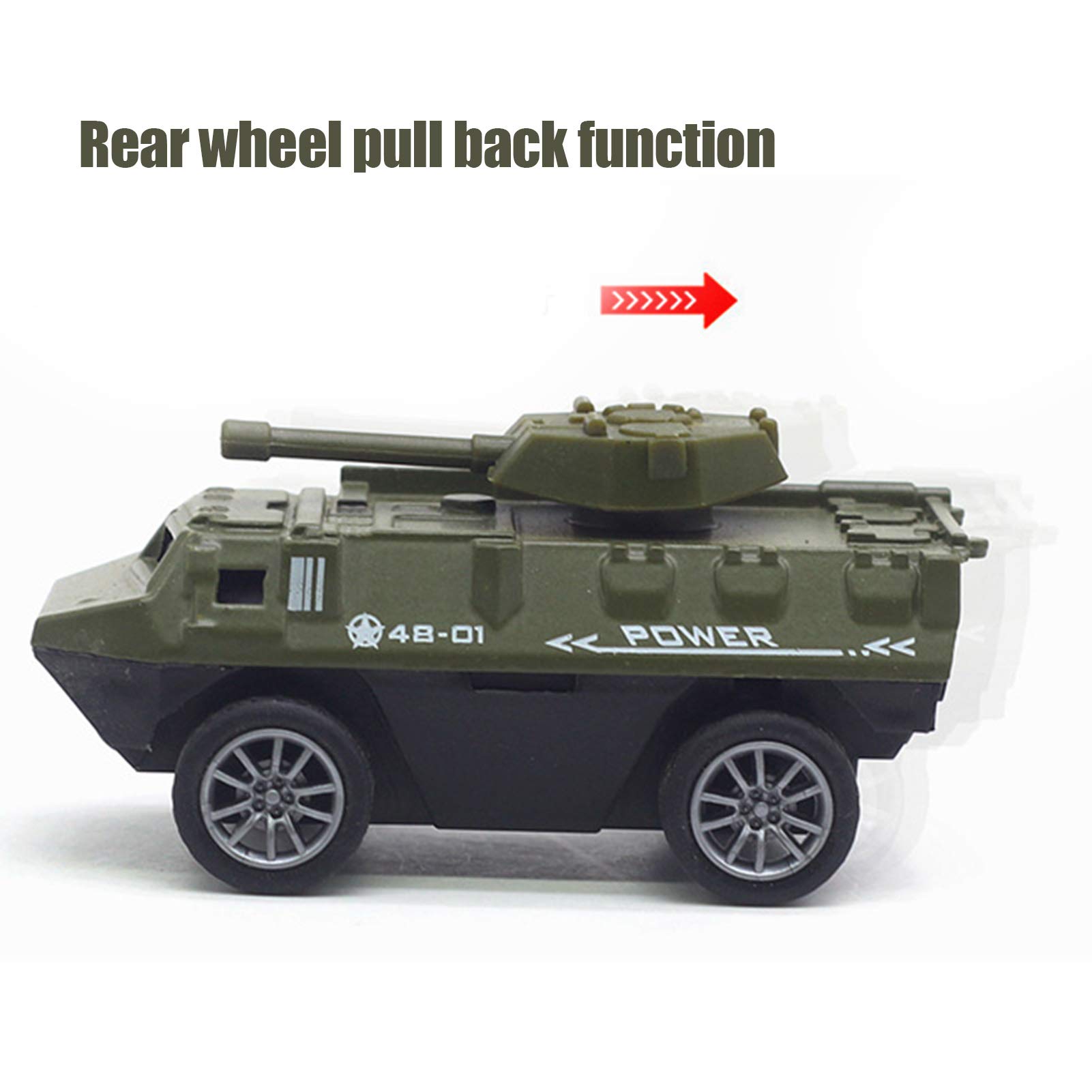 Modèle de Véhicules Militaires 1:64 Superbes Modèles de Véhicules de Camion-citerne à Tirer pour Enfants et Adultes, Ensemble de 6 Pièces pour les Collectionneurs et les Amateurs de Jouets