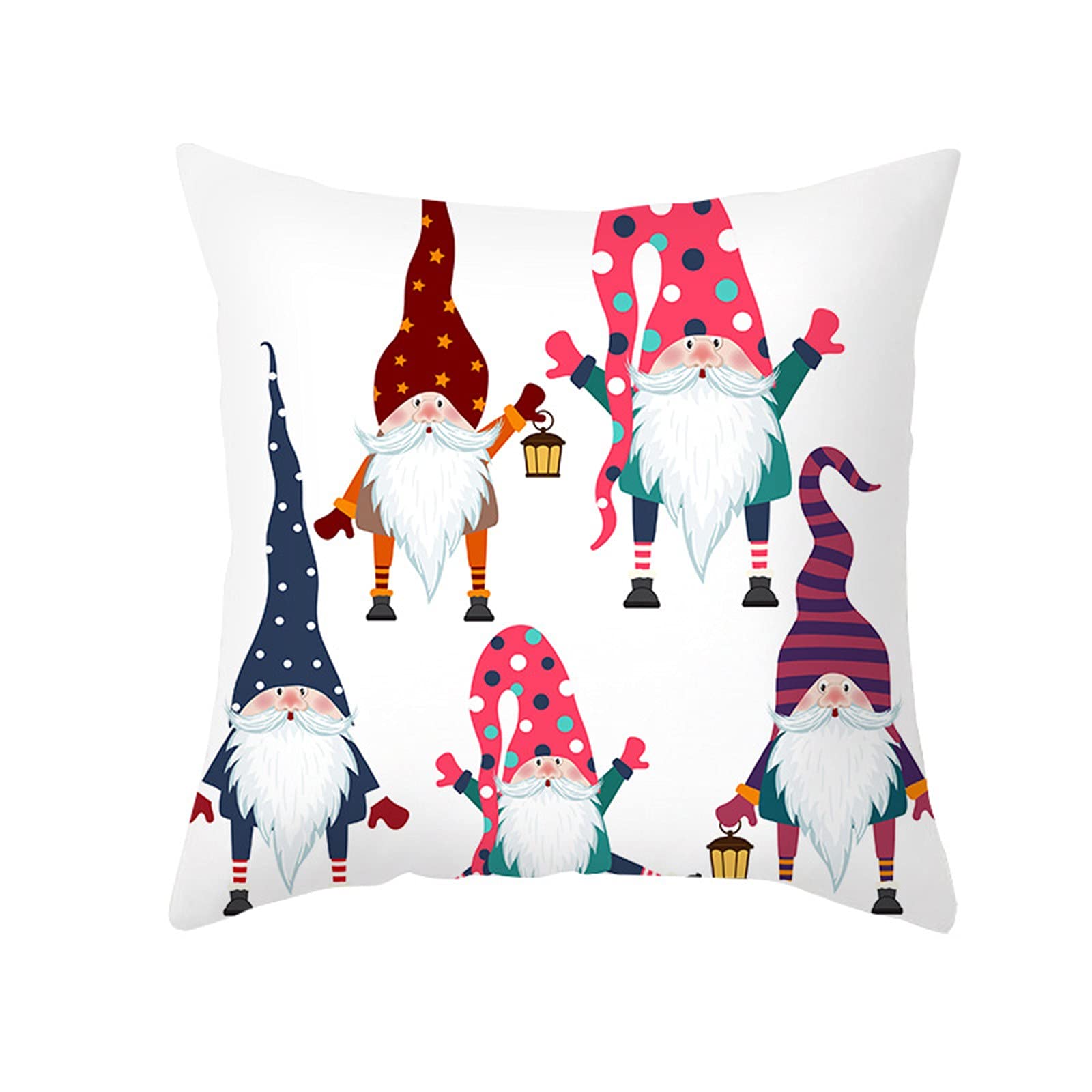 Federa Per Cuscino Natalizia FaceYee – 45x45 Cm In Lino E Cotone – Decorazione Invernale Per Divano E Letto – Copricuscino Quadrato Con Cerniera - 2