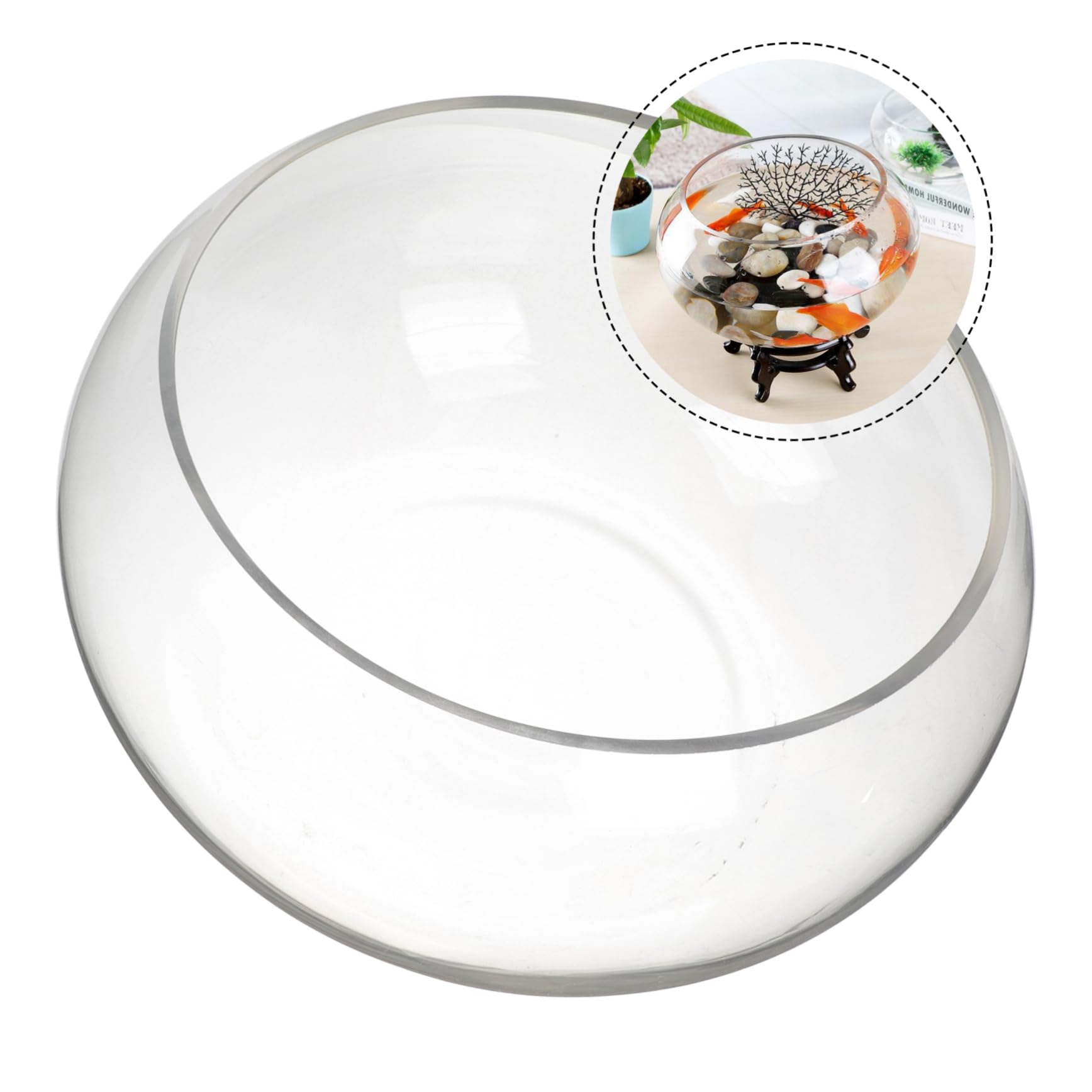 Beaupretty Pecera De Vidrio Transparente para Escritorio Acuático Decorativo para Plantas y Peces Terrario Hidropónico para Hogar y Oficina