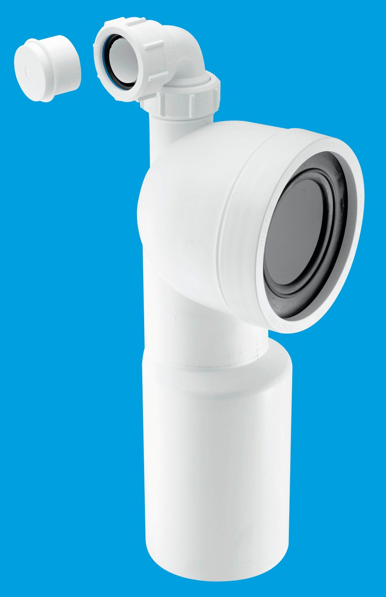 McAlpine WC-CON9V Bent Pan Connector with Boss - Plain End