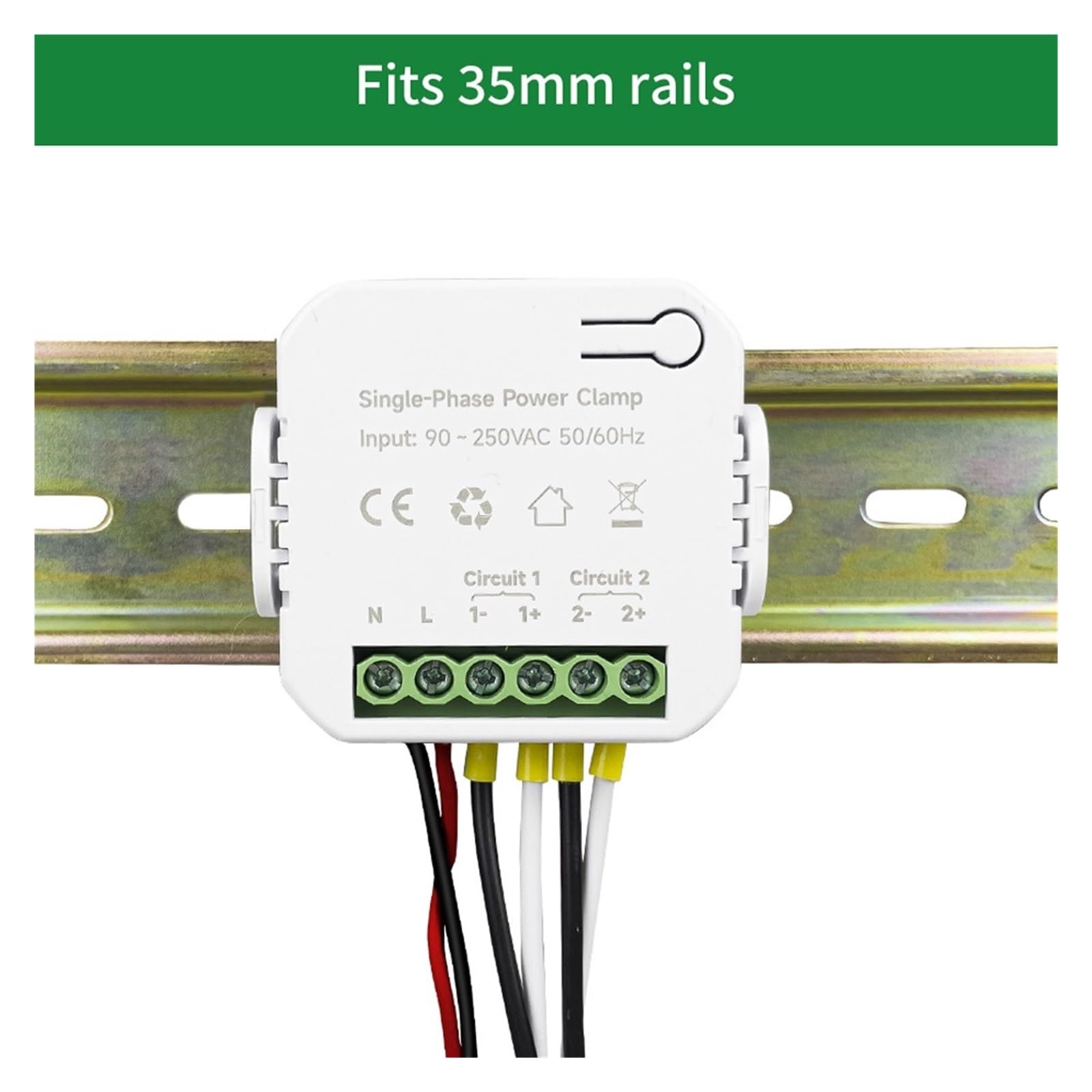 Disyuntor de energía, Medidor de energía Tuya monofásico 80A con abrazadera CT 90- 250VAC 50/60Hz estadísticas de electricidad Kwh Monitor de consumo de energía Monitor de consumo de electricidad(PC31