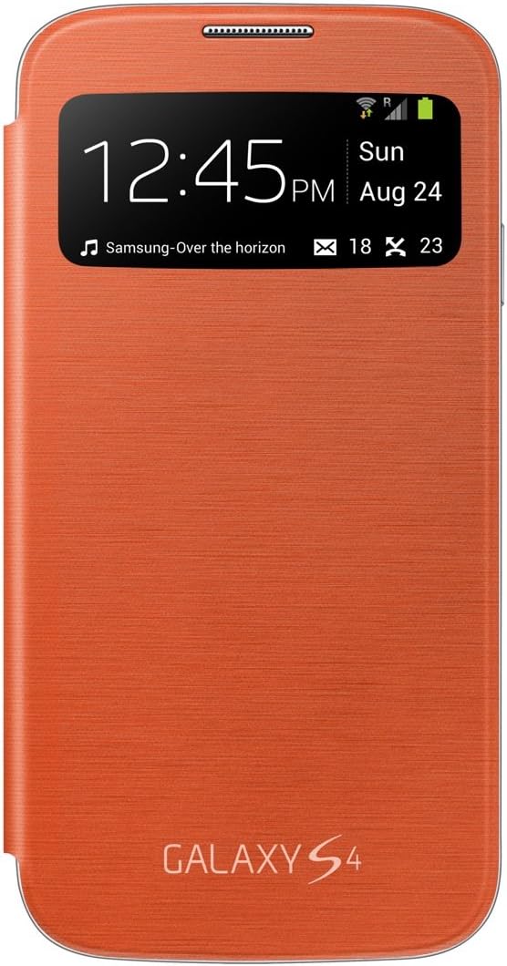 Samsung Galaxy S4 S-View Flip Cover Folio Case (Orange) (Discontinued by Manufacturer)