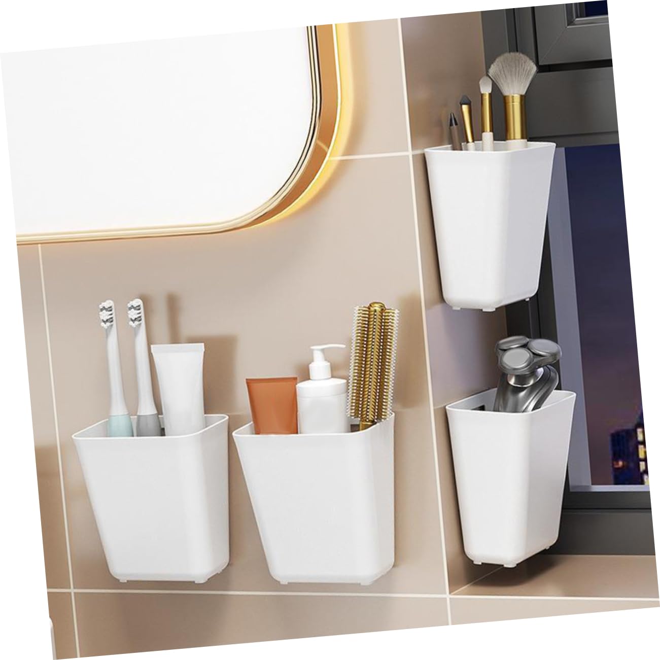 IMIKEYA Soporte Remoto de Pared Blanco Pp 4 Piezas para Hogar