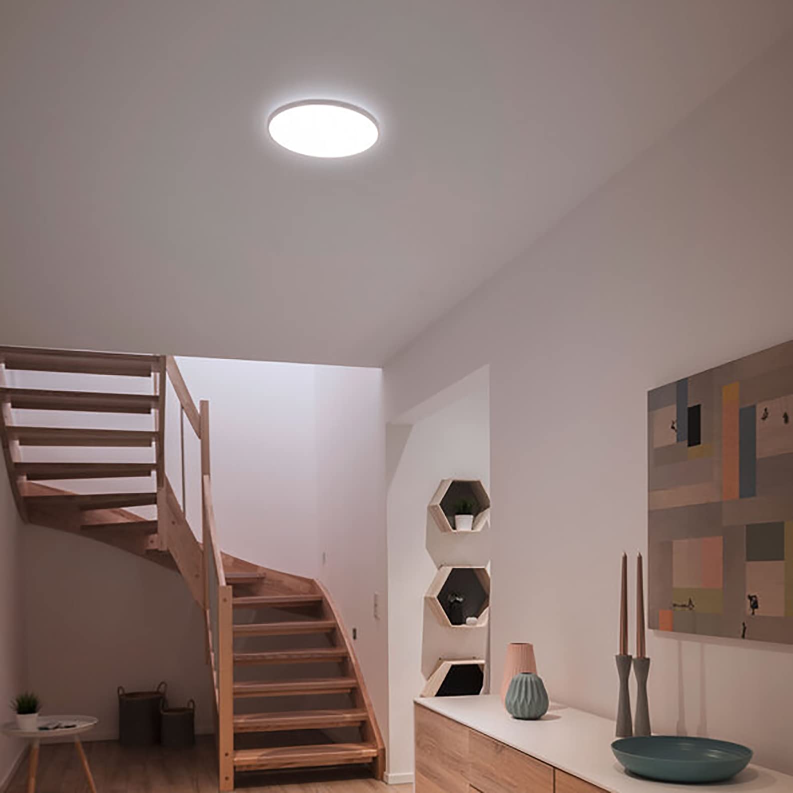 LED ATOMANT 2x Plafon LED Superficie Frameless 30cm 48W Color Luz Fria | Color Blanco Frio 6500K, 4400 Lumenes, Diametro 300mm