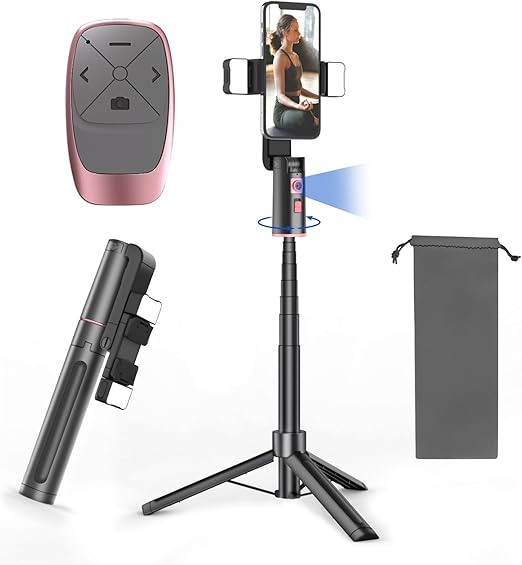 Extendable Auto Face Tracking Tripod with Light, 360 Rotating Tripod, Both Auto or Manual Moving Control, Smart Cameraman Shooting for Video, Vlog, Live Stream