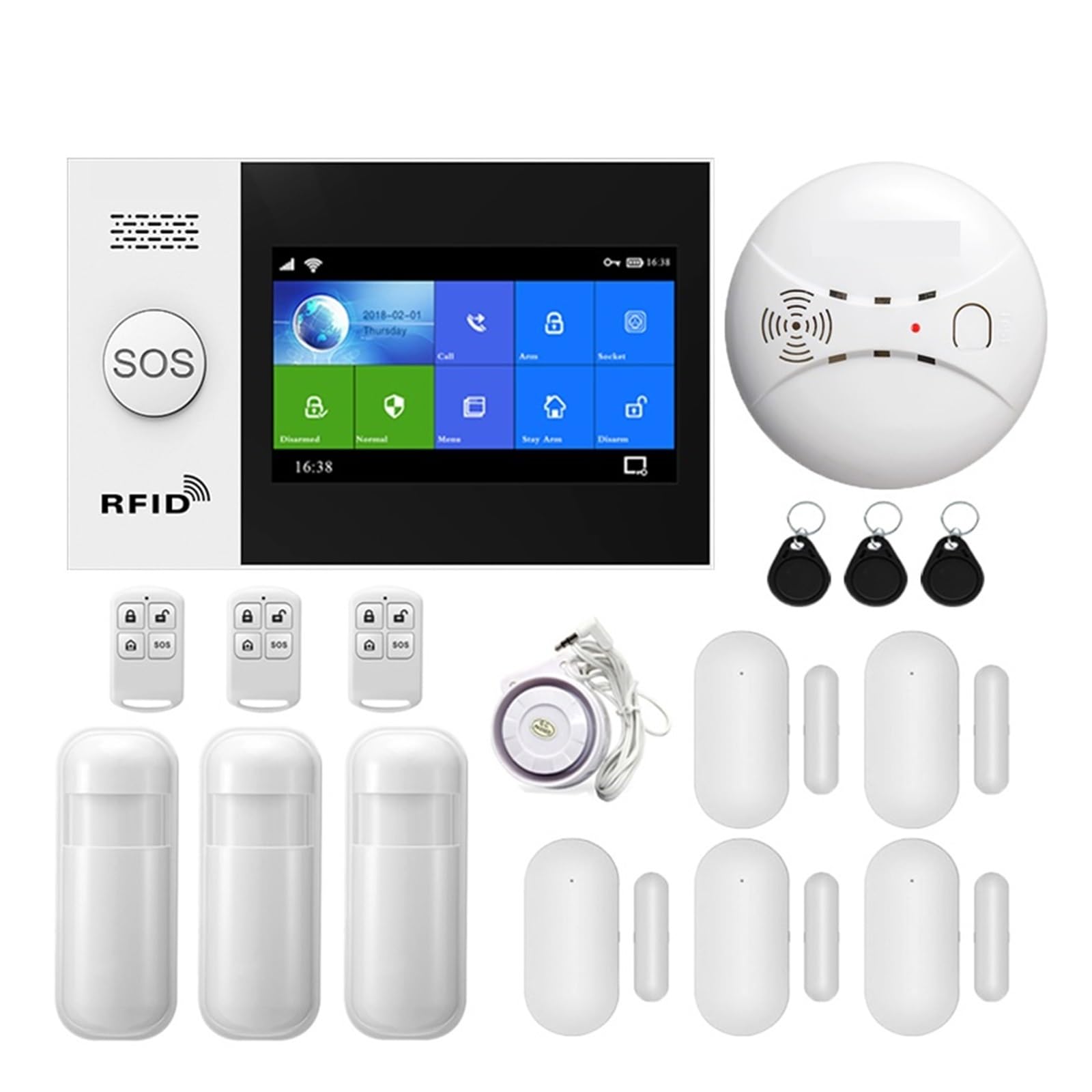 Système d'alarme maison 4G GSM avec kit de sécurité sans fil tactile et caméra