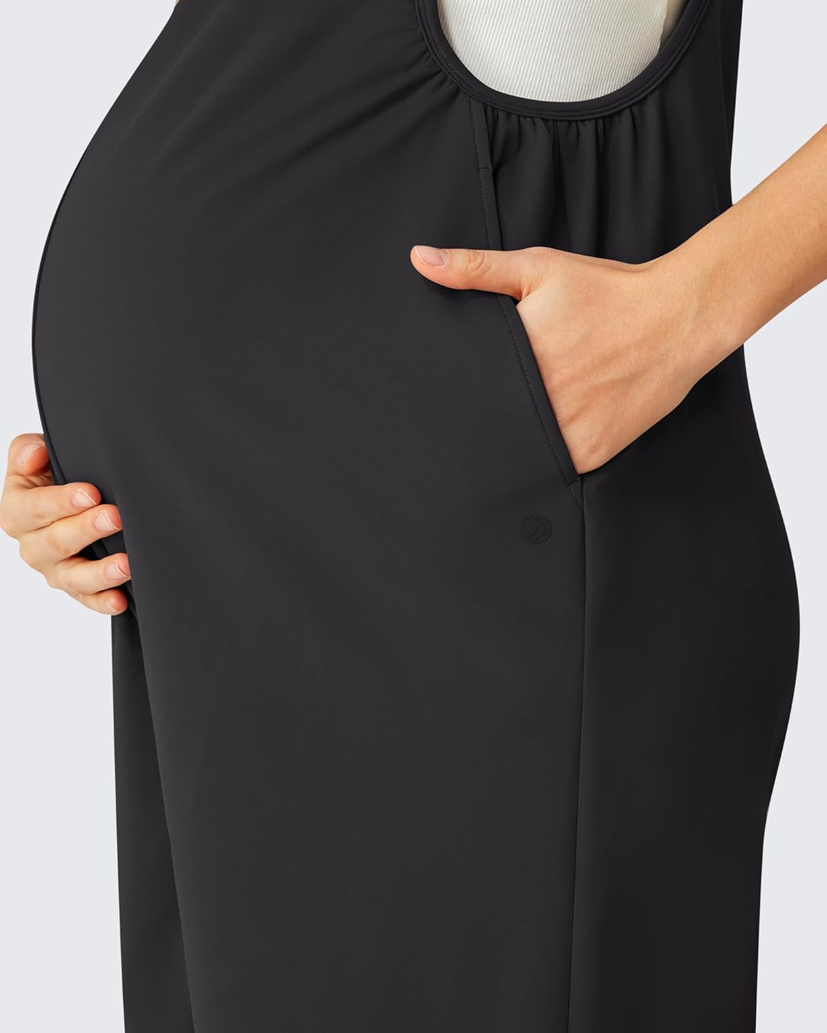 G4Free EverGoing Maternity Overalls with Pockets Adjustable Straps Pregnancy Wide Leg Jumpsuit Shorts Casual Work - Image 4