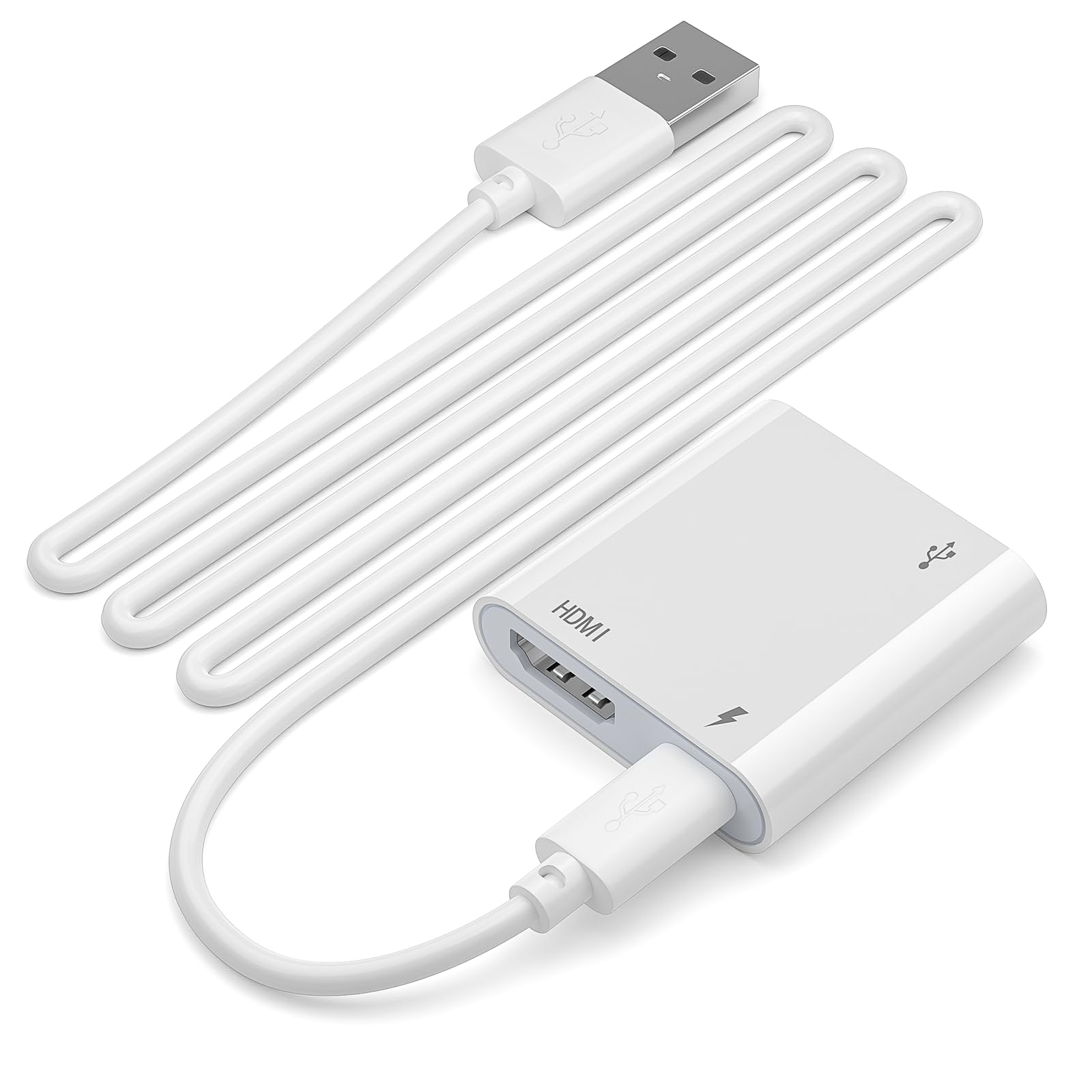 HDMI Adapter for iPhone to Projector, Plug Play 1080P HD HDMI Digital AV  Adapter, Sync Screen HDMI Connector Cable with Charging Port for iPhone