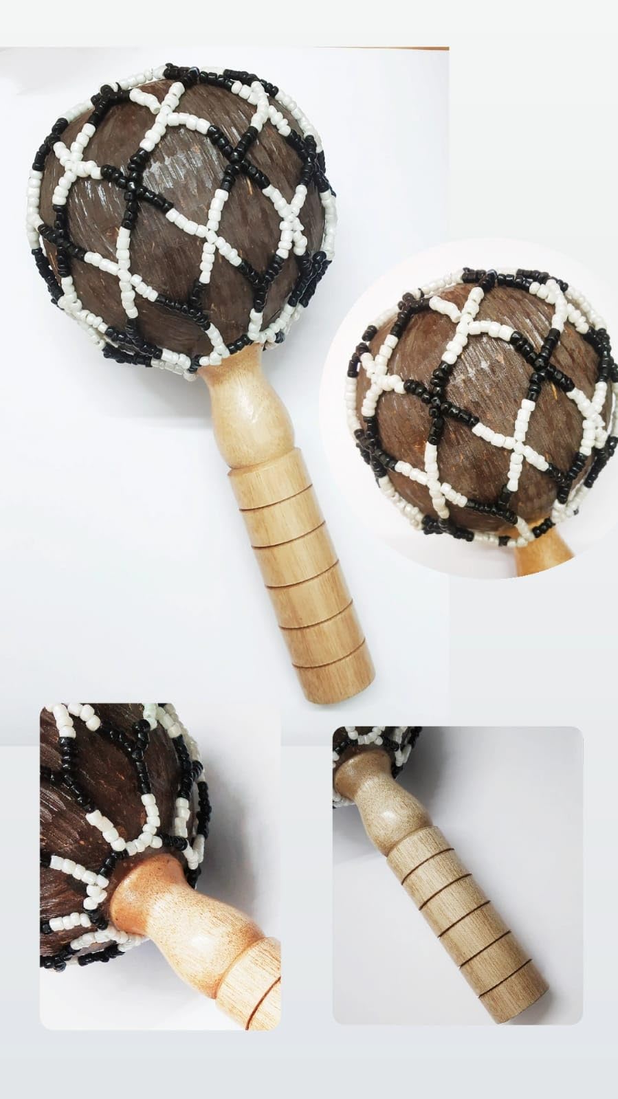Indian Maracas Salablez® Handmade Coconut Shell Maracas, Shakers