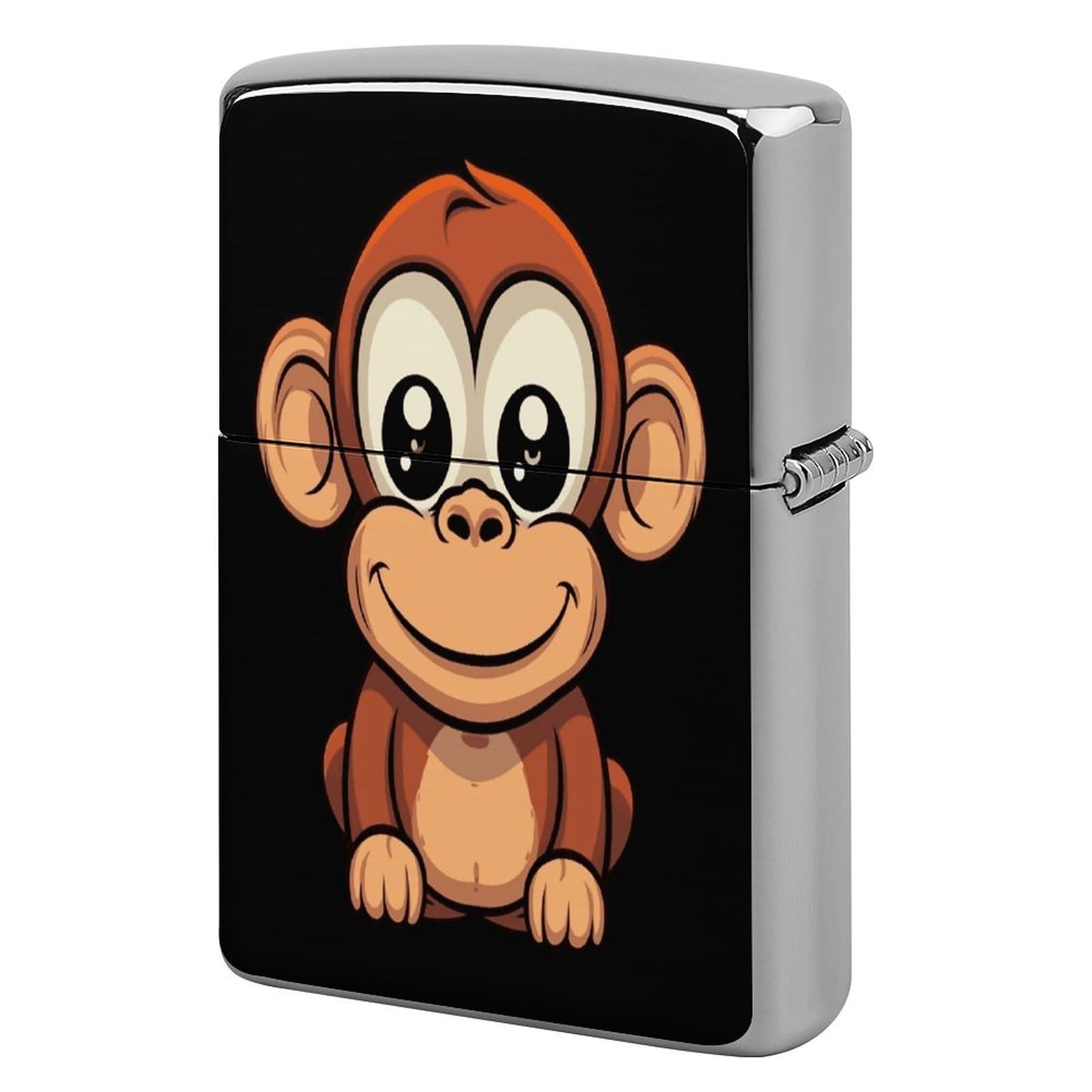 Btcowzrv Style Cartoon Monkey Metal Lighter Case Sleeve Cover Holder