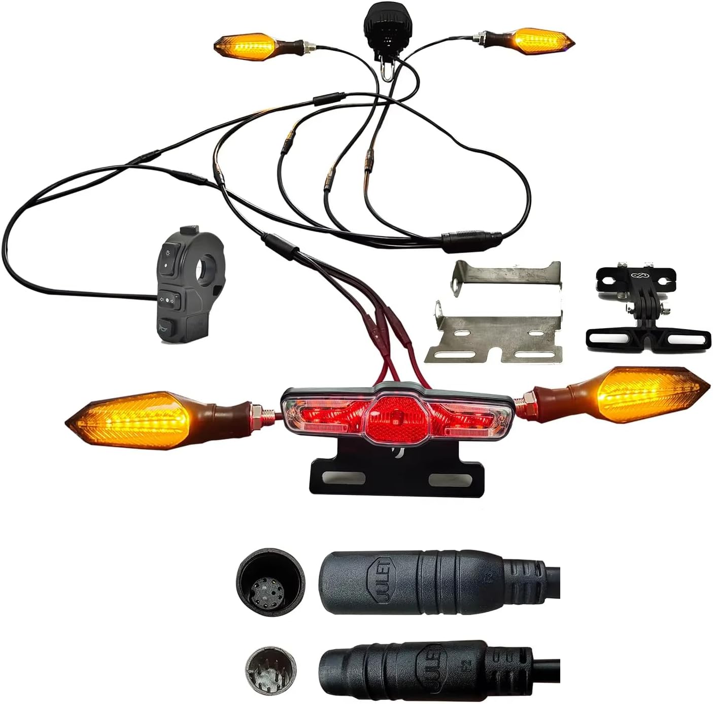 36V 48V 52V 60V 72V Ebike 05X Lights Kit Headlight Taillight Horn Turn Signal Brake Light for DIY