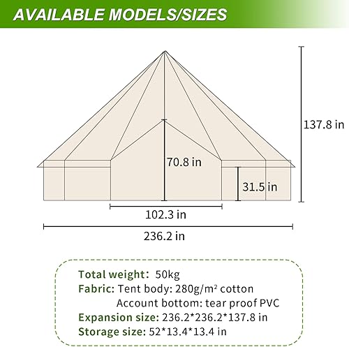 Miniatura 10 de ACTIVE GIFT Tienda de campaña de lona de algodón, tienda de campaña glamorosa de lujo, tiendas de campaña para todo el año, tienda de campaña