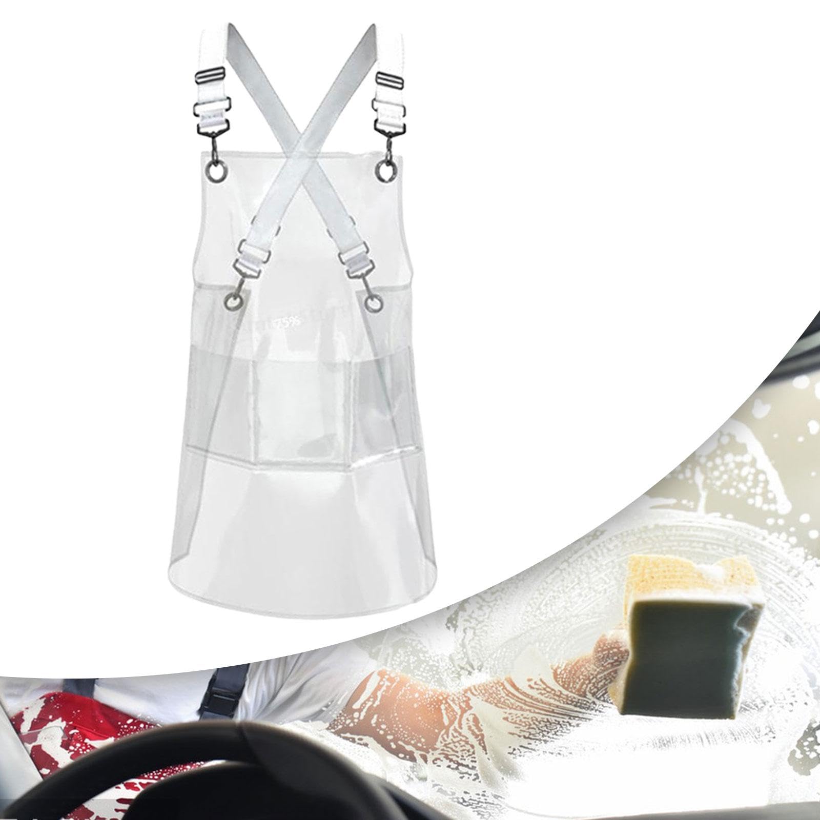 Tablier Transparent pour Un Nettoyage Facile En Cuisine, Blanc 80cm