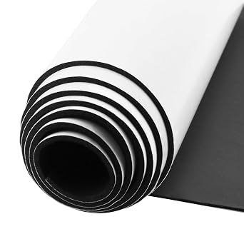 DGSL Neoprene Adhesive Foam Sheets, 12 W x 59 L x 1/8 Thick Sponge Self Adhesive Rubber Padding Sheet Closed Cell Foam Sheet Roll for DIY, Multi-Function Soundproof Rubber Mat, Black