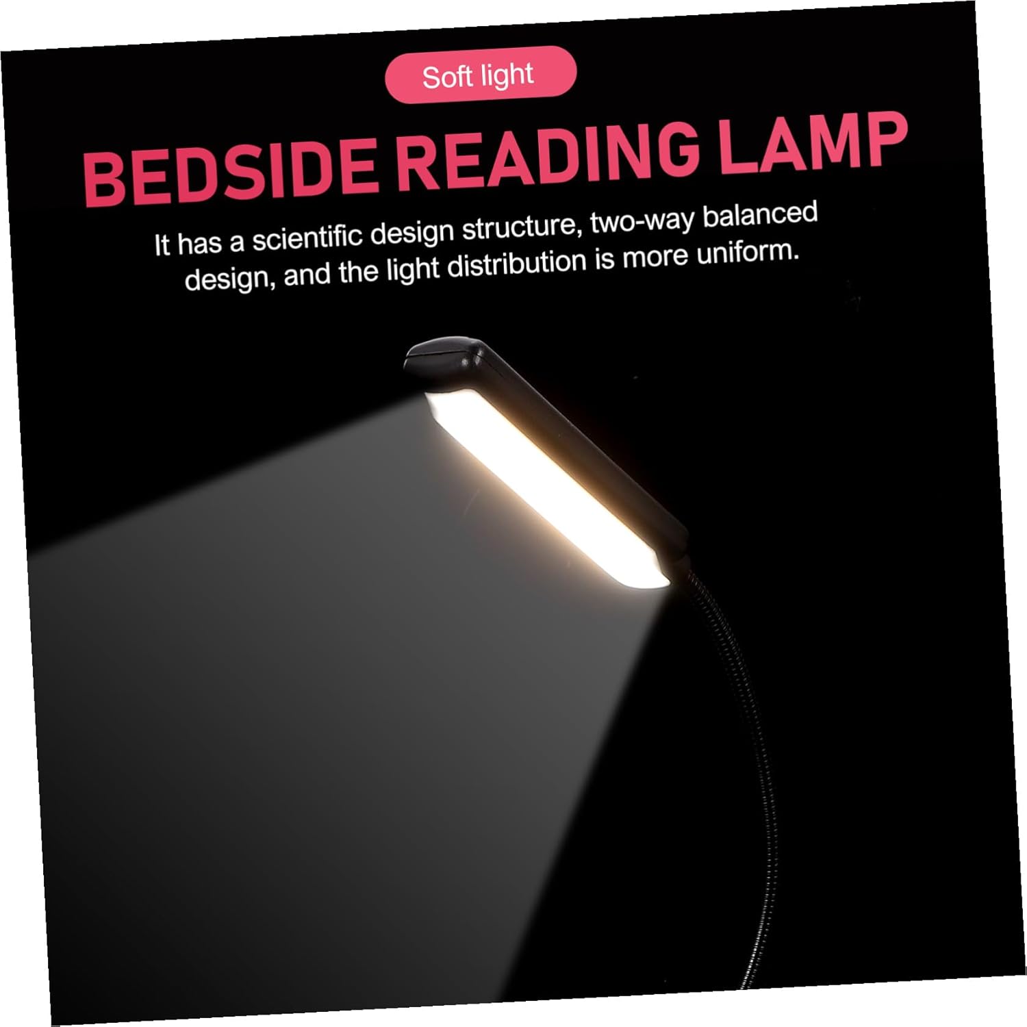 POPETPOP 2pcs Rechargeable LED Reading Clip Lamps for Bedside and Music Stand, Black Small Book Lights with Eye Protection for Night Reading and Piano Use