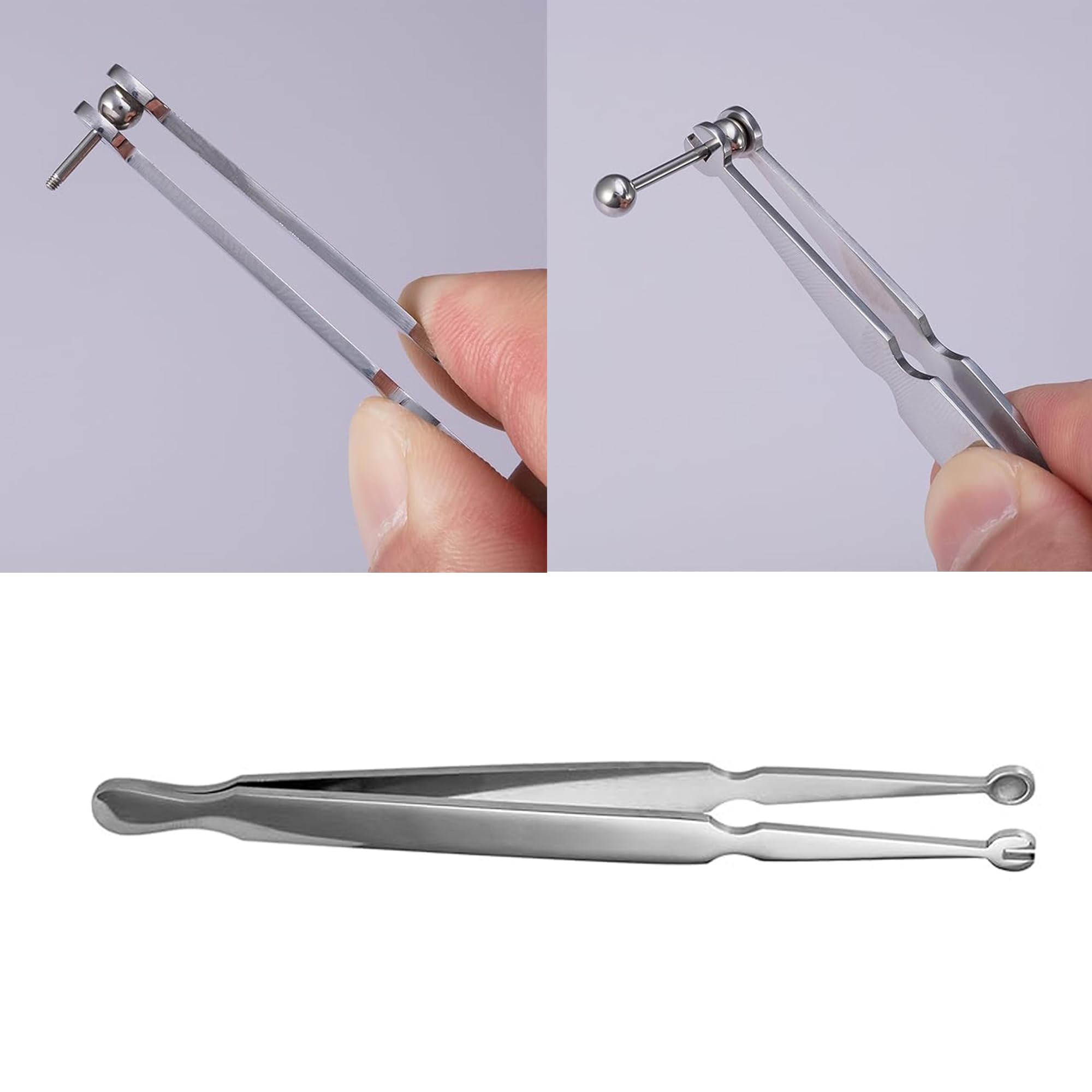 Pręt do przekłuwania uszu, drążek do piercingu do wszystkich prętów piercingowych, wszechstronne narzędzie do przekłuwania uszu, wargi wodnej, języka, brwi przegrody nosowej